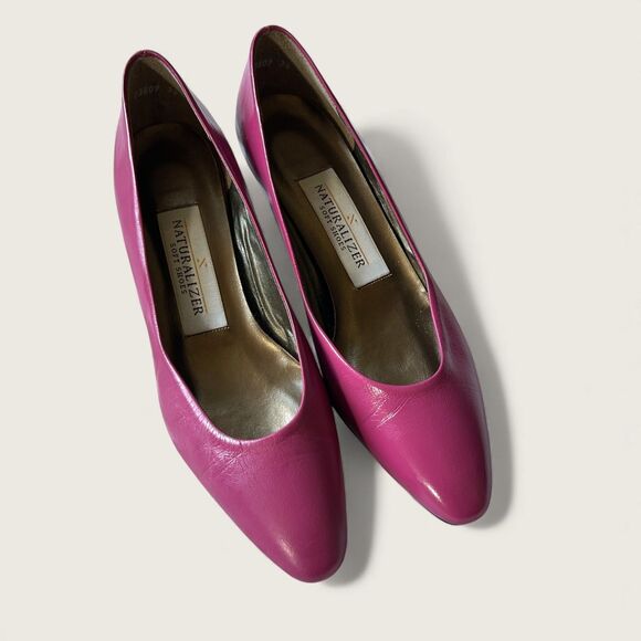 Naturalizer Hot Pink Leather Pumps 80s/90s Vintage Soft Shoes, Size 6.5 - Picture 2 of 10